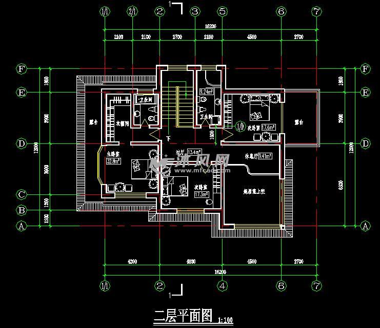 205平米2層石家莊農(nóng)村歐式別墅設(shè)計(jì)施工平面圖